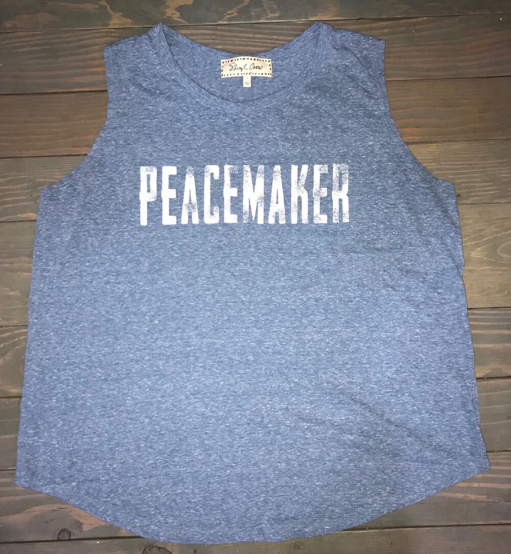 Sheryl Crow Peacemaker sleeveless blue top women's size 1X